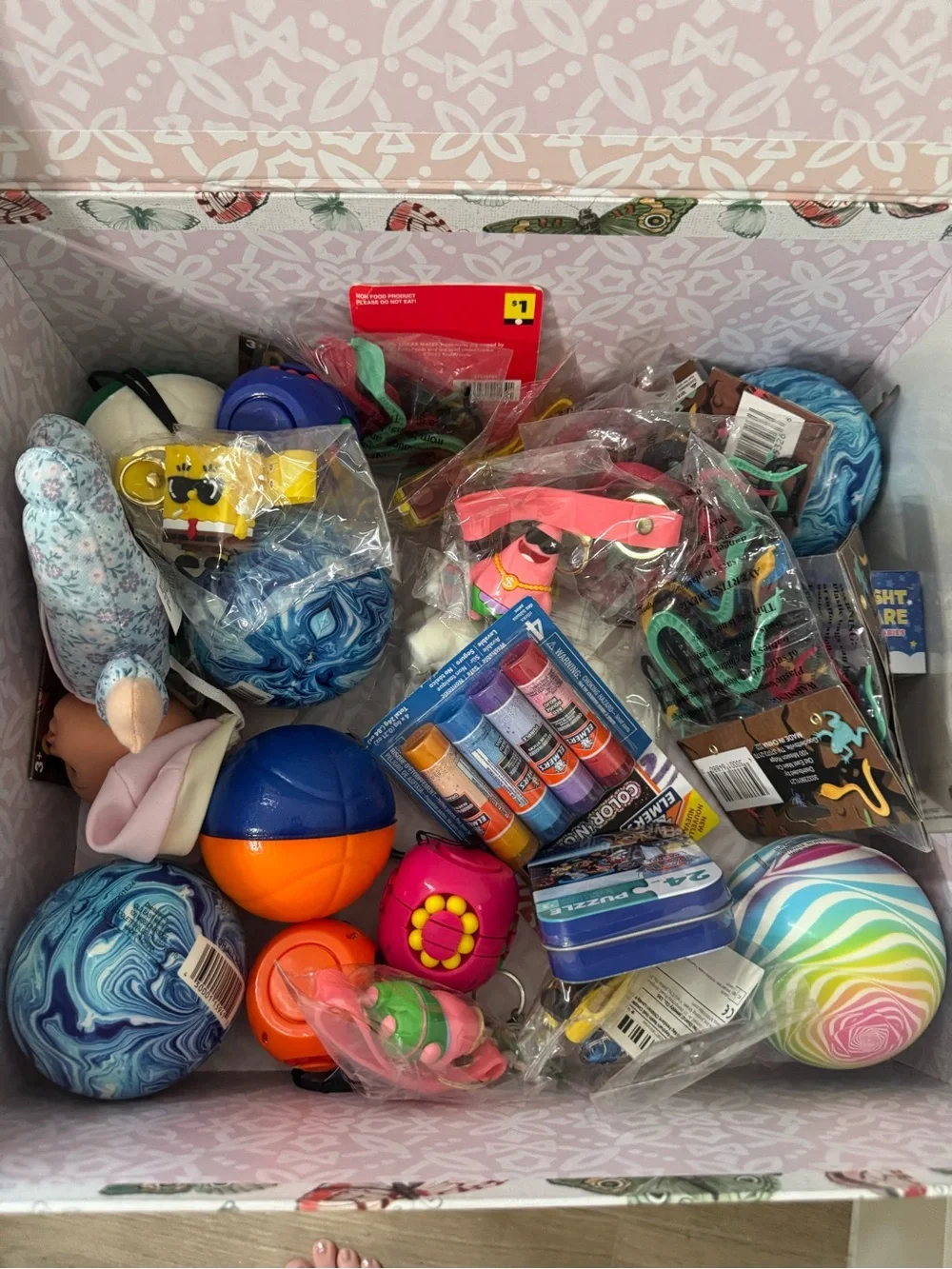 Treasure Box with over 50 Assorted Colorful Kids Toys - Box included
